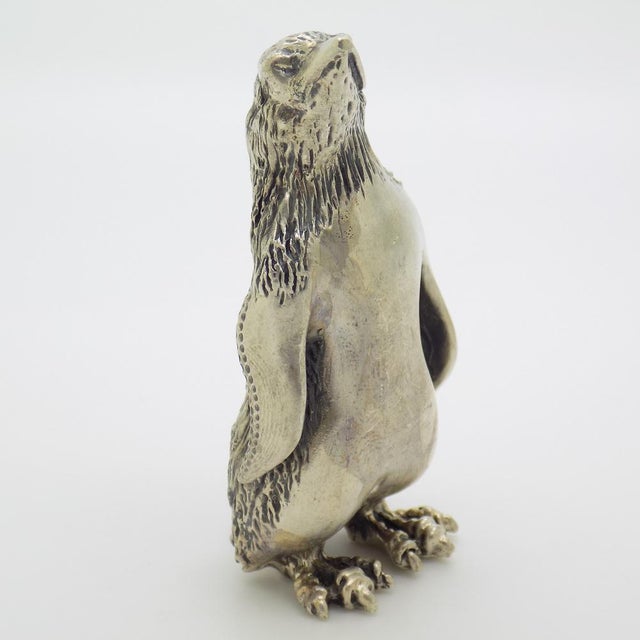Metal Vintage Italian Handmade Genuine Silver Penguin Figurine, 1950s For Sale - Image 7 of 13