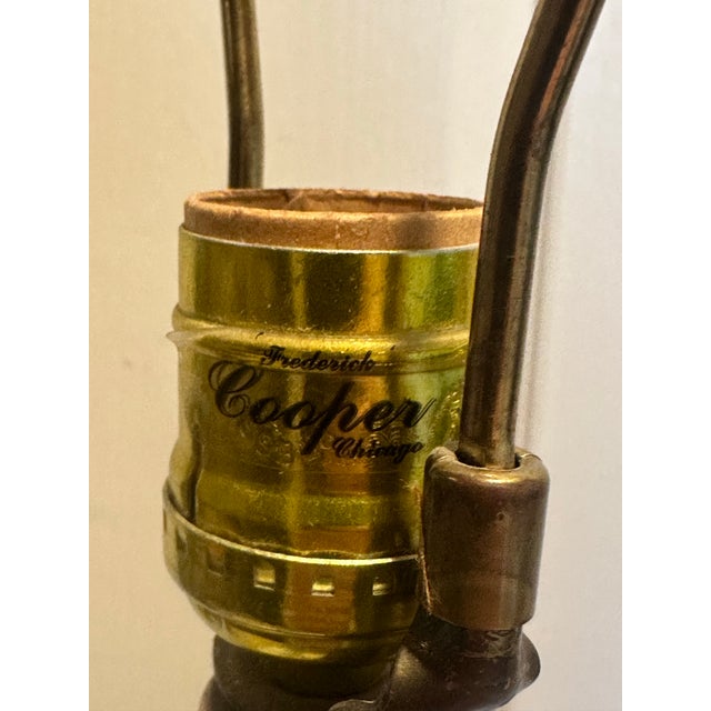 1990’s Frederick Cooper Tall Brass Lamp With Shade For Sale - Image 9 of 10