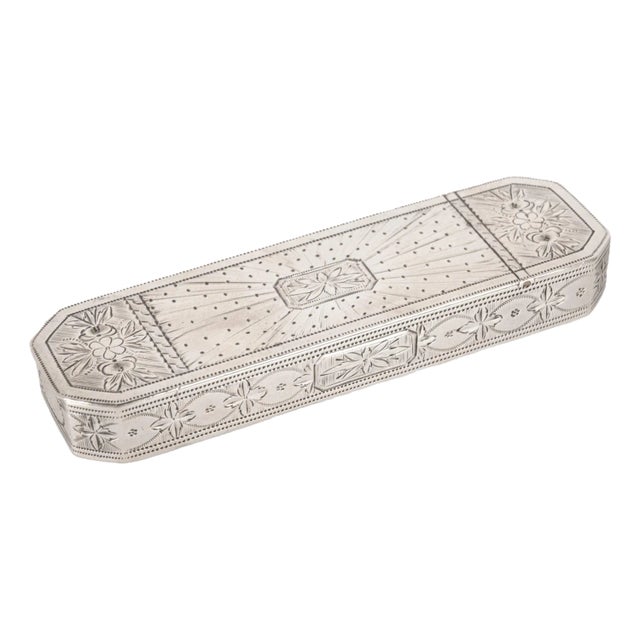Antique 18th Century Sterling Silver Engraved Toothpick Case Birmingham Samuel Pemberton 1790 For Sale