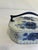 Late 20th Century Vintage Blue and White Floral Ceramic Box With Handle For Sale - Image 5 of 10