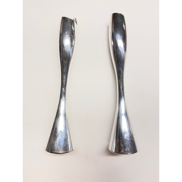 Vintage Nombe Smith Celentano Pewter Candle Holders Set/2 For Sale - Image 4 of 4