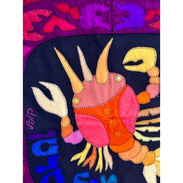 Early 20th Century Early 20th Century Kopel Gurwin, Wool Felt Applique Israeli Folk Art Signed Tapestry Kopel Gurwin Bezalel School For Sale - Image 5 of 7