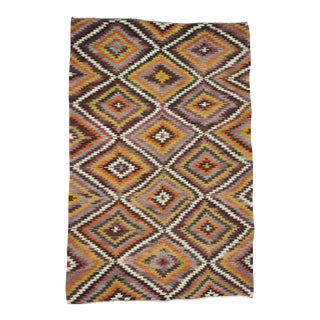 Handwoven Vintage Colourful Turkish Kilim Area Rug - 6'9" x 10'5" For Sale