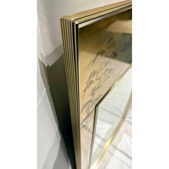 Gold 1980s LaBarge Chinoiserie Églomisé Mirror For Sale - Image 8 of 10