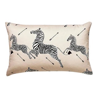 The House of Scalamandré Zebras Petite Lumbar Pillow, Sand For Sale