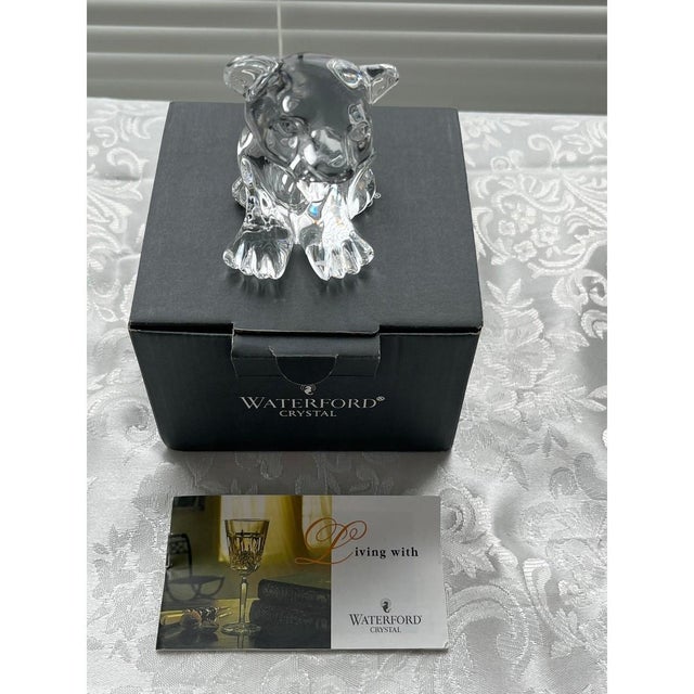 Late 20th Century Waterford Crystal Sitting Bear Figurine Ireland Signed Etched Hallmark w/ Box For Sale In San Francisco - Image 6 of 9