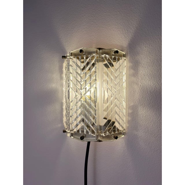 Brass and Glass Wall Lamp by Wiktor Berndt for Flygsfors For Sale - Image 5 of 11