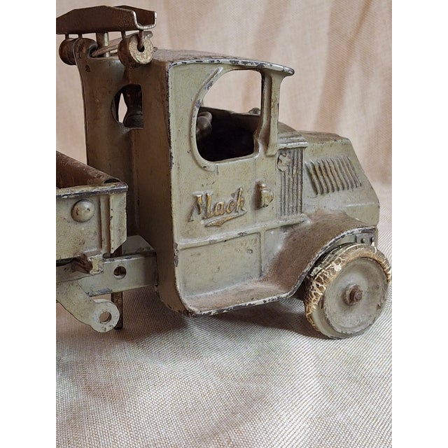 Antique Arcade Cast Iron Mack Ac Dump Truck Large 11.5" Original Paint 1925 For Sale In Boston - Image 6 of 18