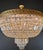 Metal 1930s Low Plafonnier Crystal Chandelier Brass Lustre Ceiling Art Deco Gold For Sale - Image 7 of 12