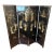Mid-20th Century Chinese Black Lacquer 4-Panel Room Divider Screen With Carved Soapstone & Mother-of-Pearl Inlay For Sale