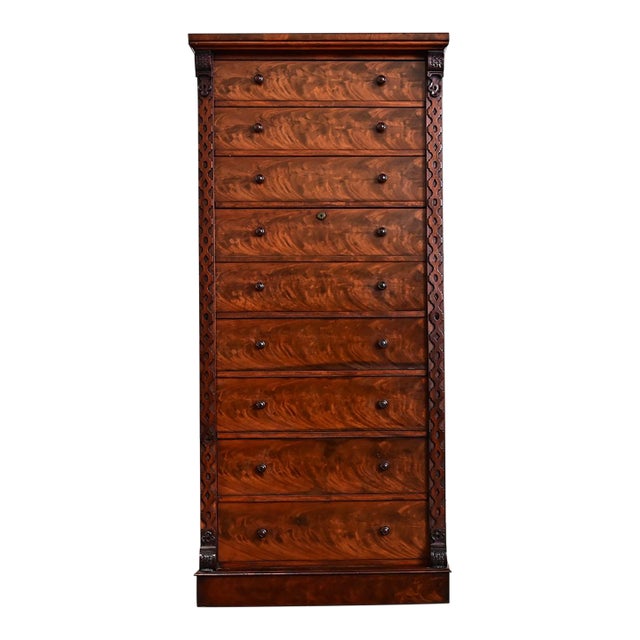 English 19th Century Mahogany Fold-down Desk For Sale