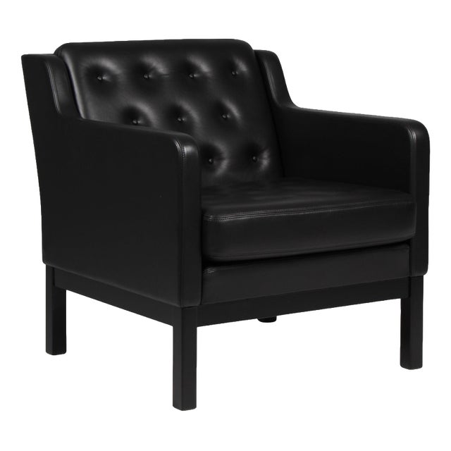 EJ 315/1 Lounge Chair in Black Leather by Erik Jørgensen, 2000s For Sale