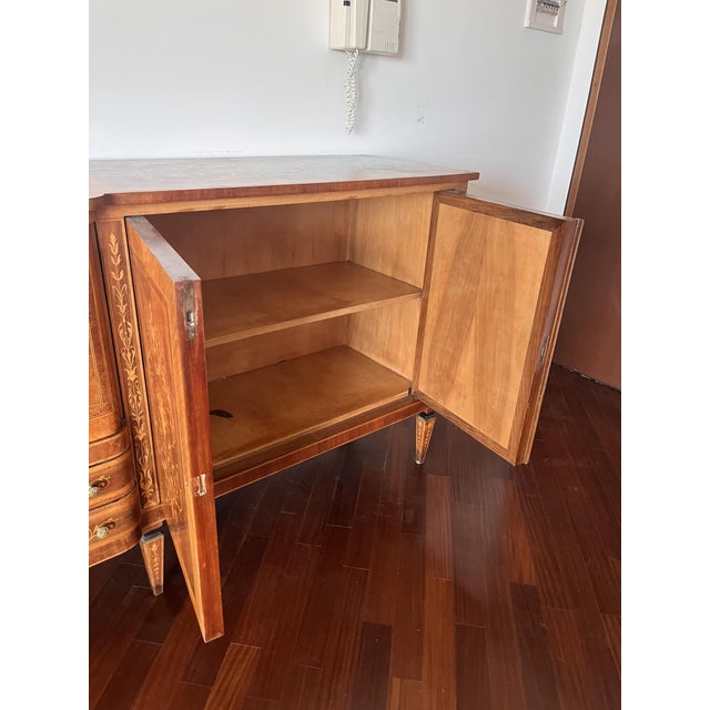 20th Century Inlaid Sideboard with Bar Compartment and Drawers, 1890s For Sale - Image 3 of 10