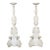 20th C Pair White Marble Figural Carved Pedestals Plantstands For Sale
