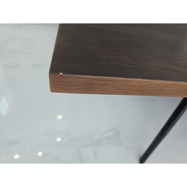 Brown District Eight Artisanal Ping Pong Table, Smoked Oak With Cast Iron Base For Sale - Image 8 of 10