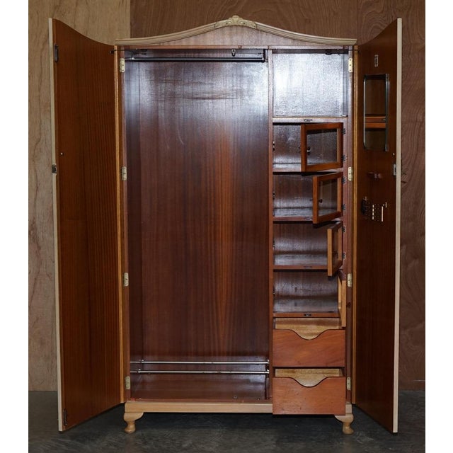 Large Light Walnut Wardrobe, 1940s For Sale - Image 16 of 18