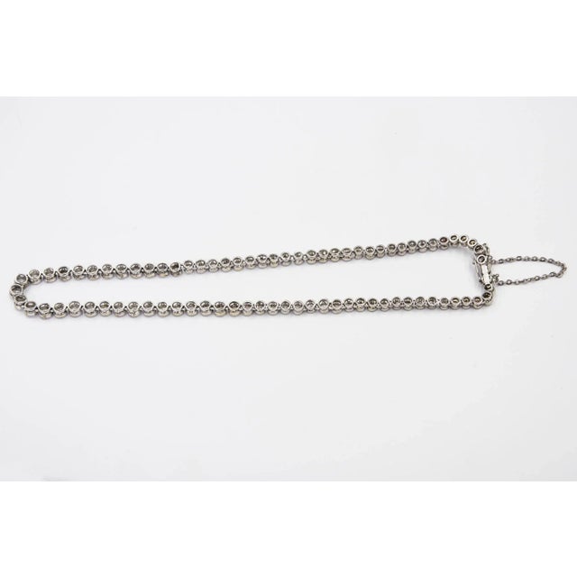 Diamond Tennis White Gold Necklace For Sale - Image 11 of 12