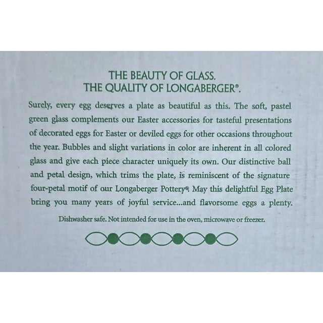 2000 - 2009 Mid-Century Modern Longaberger Green Glass Serving Platter For Sale - Image 5 of 7