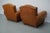 French Cognac Moustache Back Leather Club Chairs, 1950s, Set of 2 For Sale - Image 17 of 18