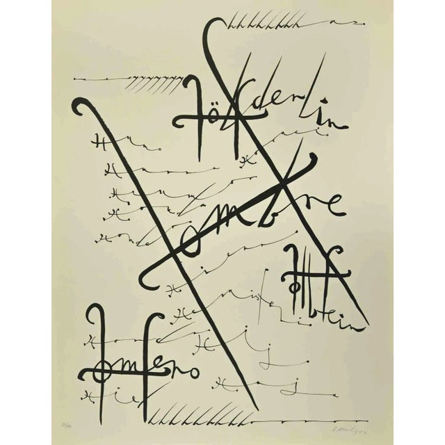 Modern Rafael Alberti, Letter H, Lithograph, 1972 For Sale - Image 3 of 3