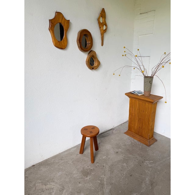Brown Frencg Elm Tripod Stool, 1960s For Sale - Image 8 of 12