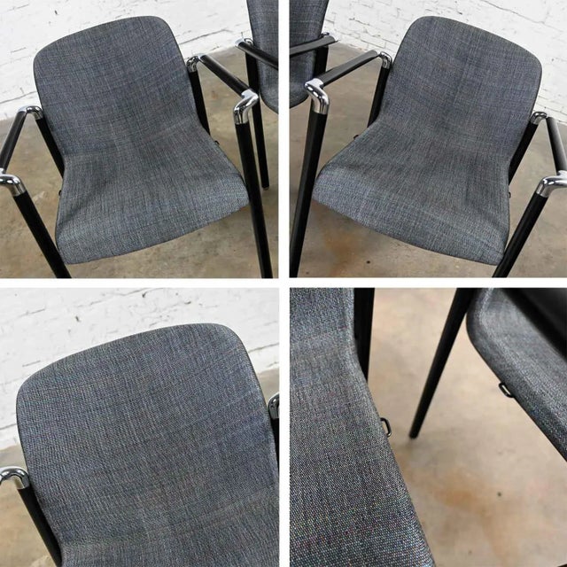 Vintage Modern Armchairs Herman Miller Chrome & Black Original Fabric, a Pair For Sale - Image 10 of 13
