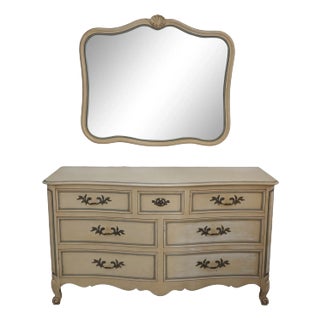 Kindel French Painted Finish Dresser & Mirror For Sale