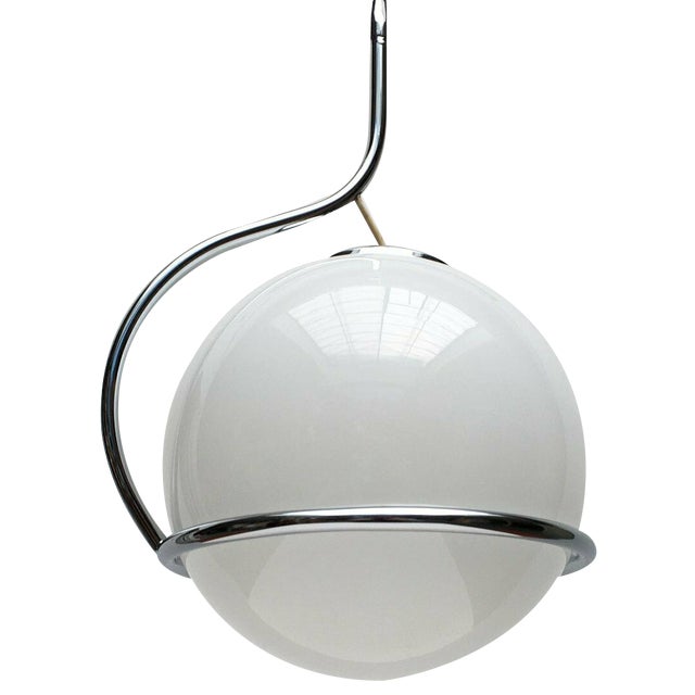 Mid-Century Space Age Italian Glass Ball Pendant, 1960s For Sale