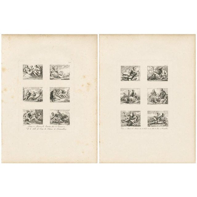 Louis-Pierre Baltard, Nude Primaticcio Fontainebleau Fresco, 1803, Engravings, Set of 2 For Sale - Image 11 of 11