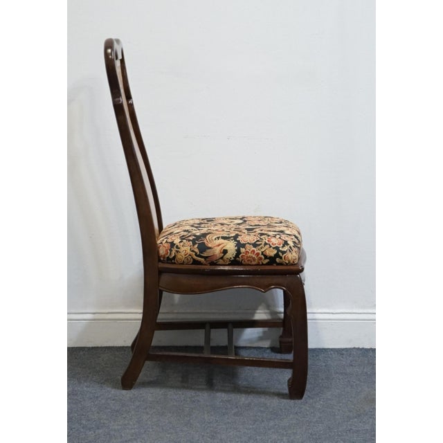 Wood Universal Furniture Burled Walnut Asian Chinoiserie Style Dining Side Chair For Sale - Image 7 of 9