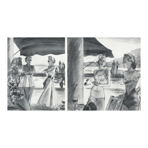 1938 Set of 2 French Summer Beach Fashion Prints