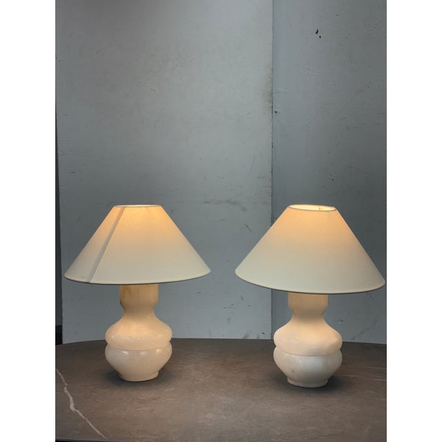 Design Plus Gallery presents a Pair of Mayfair Table Lamps from Serena & Lily. The lamps are sculpted from alabaster and...