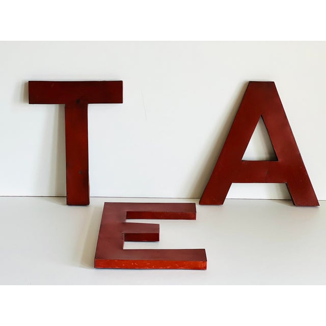 Industrial Letter Sign EAT, 1950, Set of 3 For Sale - Image 9 of 14
