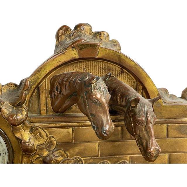 English Antique Jennings Brothers Equestrian Horse Desk Clock & Divided Tray, j.b. 282 For Sale - Image 3 of 18