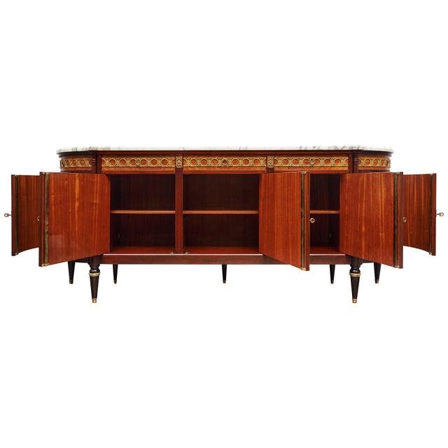 Brown Louis XVI Grand Buffet Enfilade For Sale - Image 8 of 9