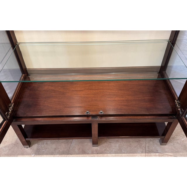 Brown Hickory White Hickory White Skyloft Bunching Display or China Cabinet For Sale - Image 8 of 18