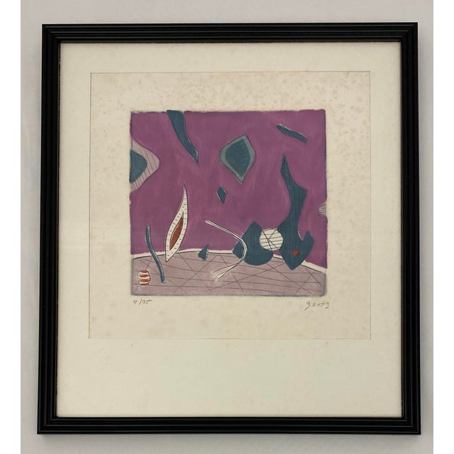 Henri Goetz Henri Goetz Abstract Composition Signed Lithograph Circa 1960s For Sale - Image 4 of 5
