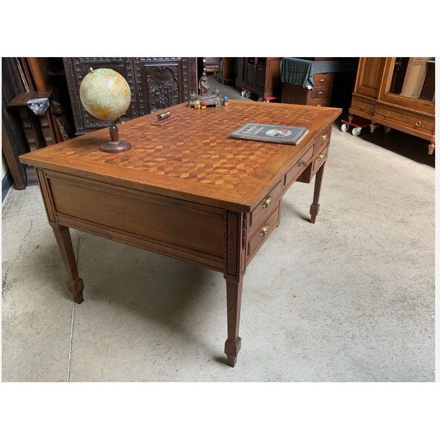 Antique Art Nouveau Double-Sided Desk, 1915 For Sale - Image 10 of 12