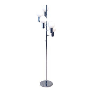 1970s Chrome Helix Floor Lamp With Five Lights For Sale