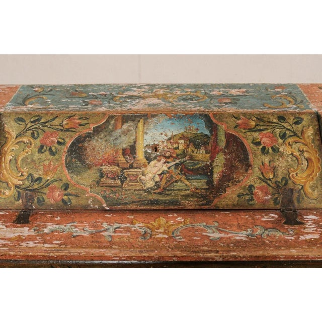 19th Century Butler's Chest with Decorative Paint | Chairish
