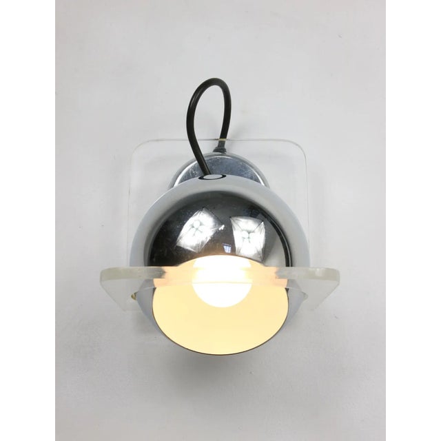 Vintage Italian Eyeball Wall Lamp in Chrome from Guzzini For Sale - Image 7 of 10