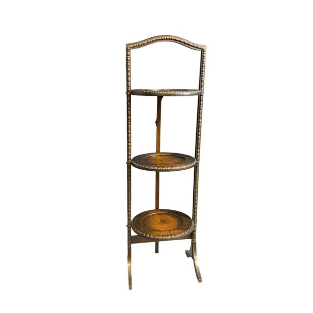 Antique Three-Tier Folding Cake Stand, 1900 For Sale - Image 6 of 11