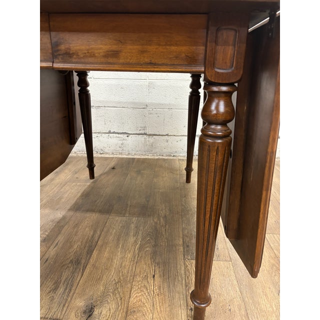 Brown Vintage Ethan Allen American Traditional Birch and Maple Drop Leaf Dining Table For Sale - Image 8 of 13