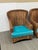 Rattan Wingback Mid 20th Century Chairs, Pair For Sale - Image 10 of 12