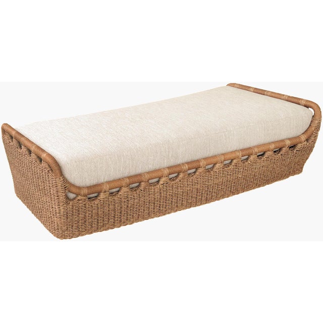 Ashley Childers x SURYA Marvella Ottoman Brown 24"H x 76"W x 38"D For Sale