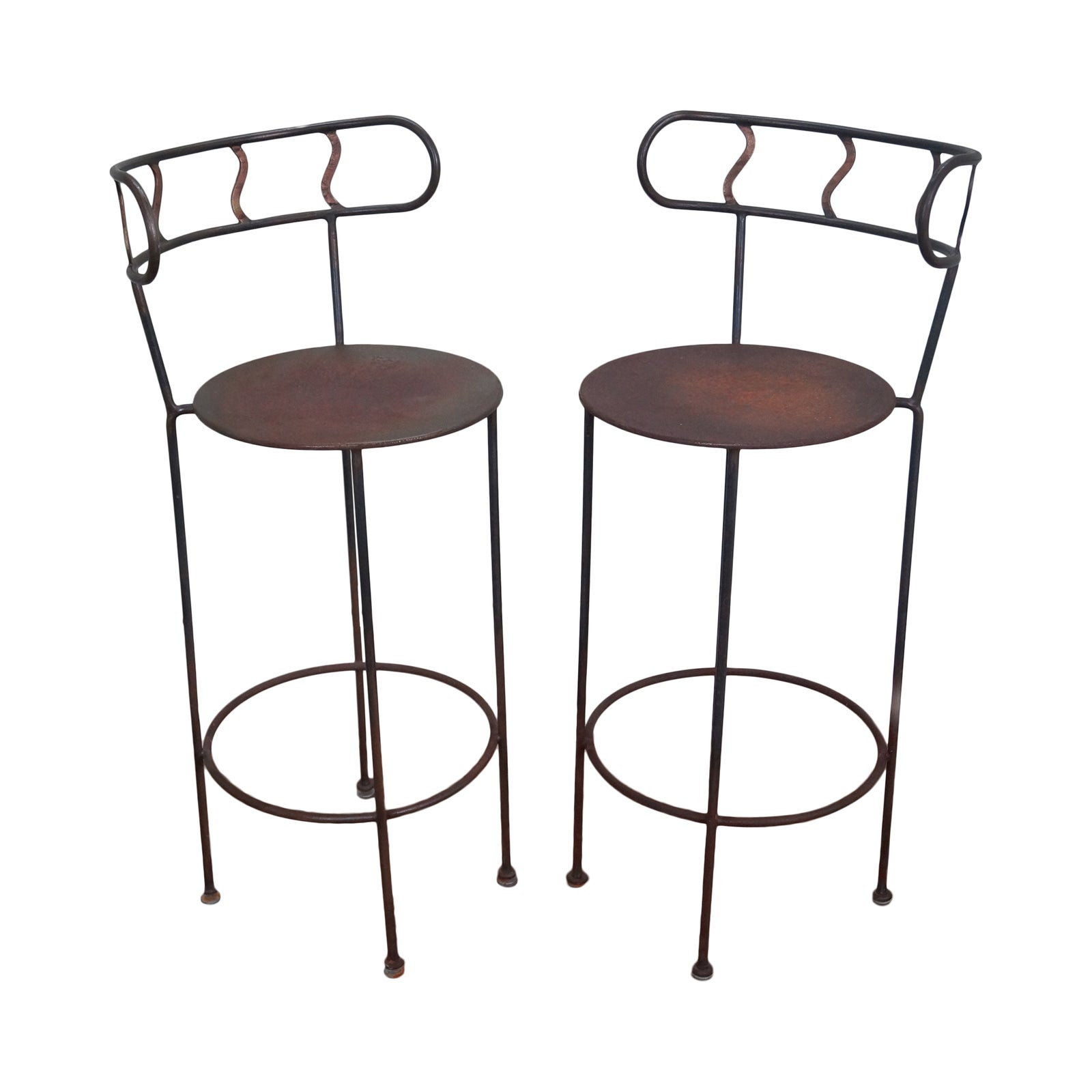 Vintage Distressed Industrial Metal Bar Stools Chairish