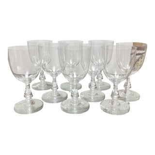 Set of 8 Signed Baccarat French Crystal Wine Stem Water Glasses For Sale