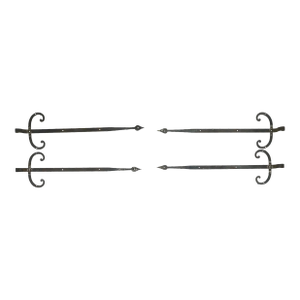 Set of 4 Vintage Forged Iron Strap Hinges