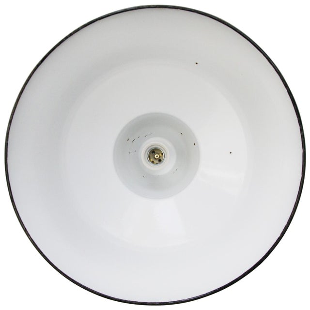 Philips Industrial Dutch Grey Enamel Factory Pendant Light by Philips, Holland For Sale - Image 4 of 6