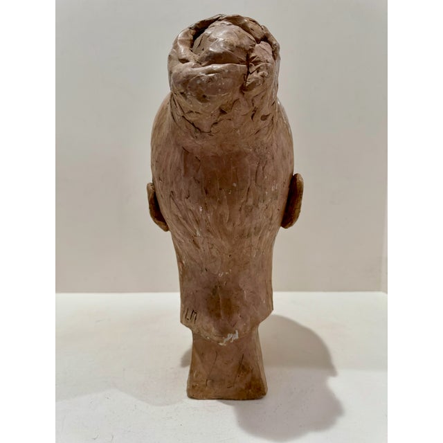 1960s 1960s Larry Mohr Painted Plaster Terrac Bust Sculpture Signed From Artist Estate For Sale - Image 5 of 11